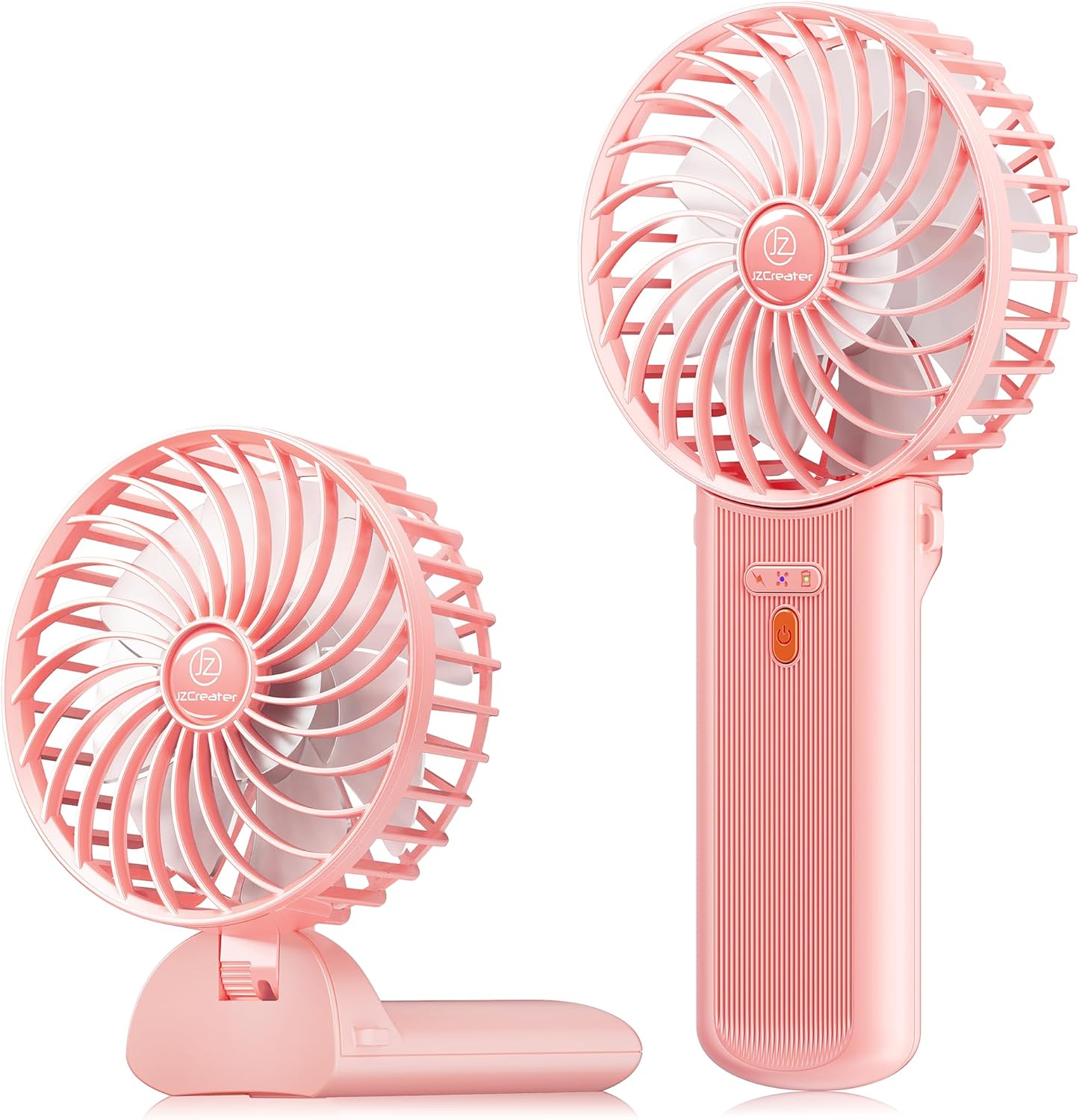JZCreater Mini Handheld Fan, Portable 15H Cooling Fan, Quiet 4 Speed USB Rechargeable Desk Fan for Travel, Outdoor, Home