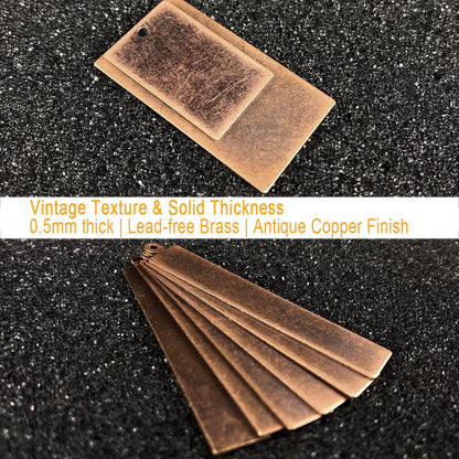 ROSENORTH Jewelry Stamping Kit – 30 Antique Copper Brass Blanks in 5 Shapes with Earring Hooks, Backs & Jump Rings for DIY Earrings & Necklaces (84 PCS)