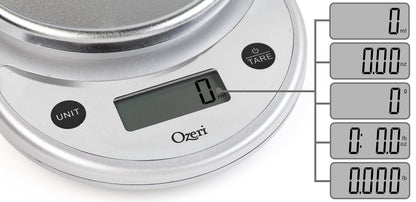 Ozeri® Pronto® Digital Multifunction Kitchen and Food Scale with Variable Graduation Technology®, All Silver