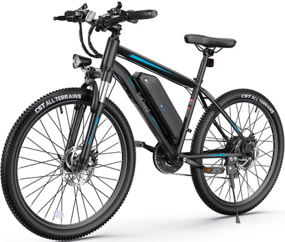 Wooken Electric Bike for Adults with 500W Motor, 27.5" Ebike with 48V 499WH Removable Battery, Up to 55Miles Electric Mountain Bike, 19.8MPH Adults Electric Bicycle with LCD Display, 21 Speed