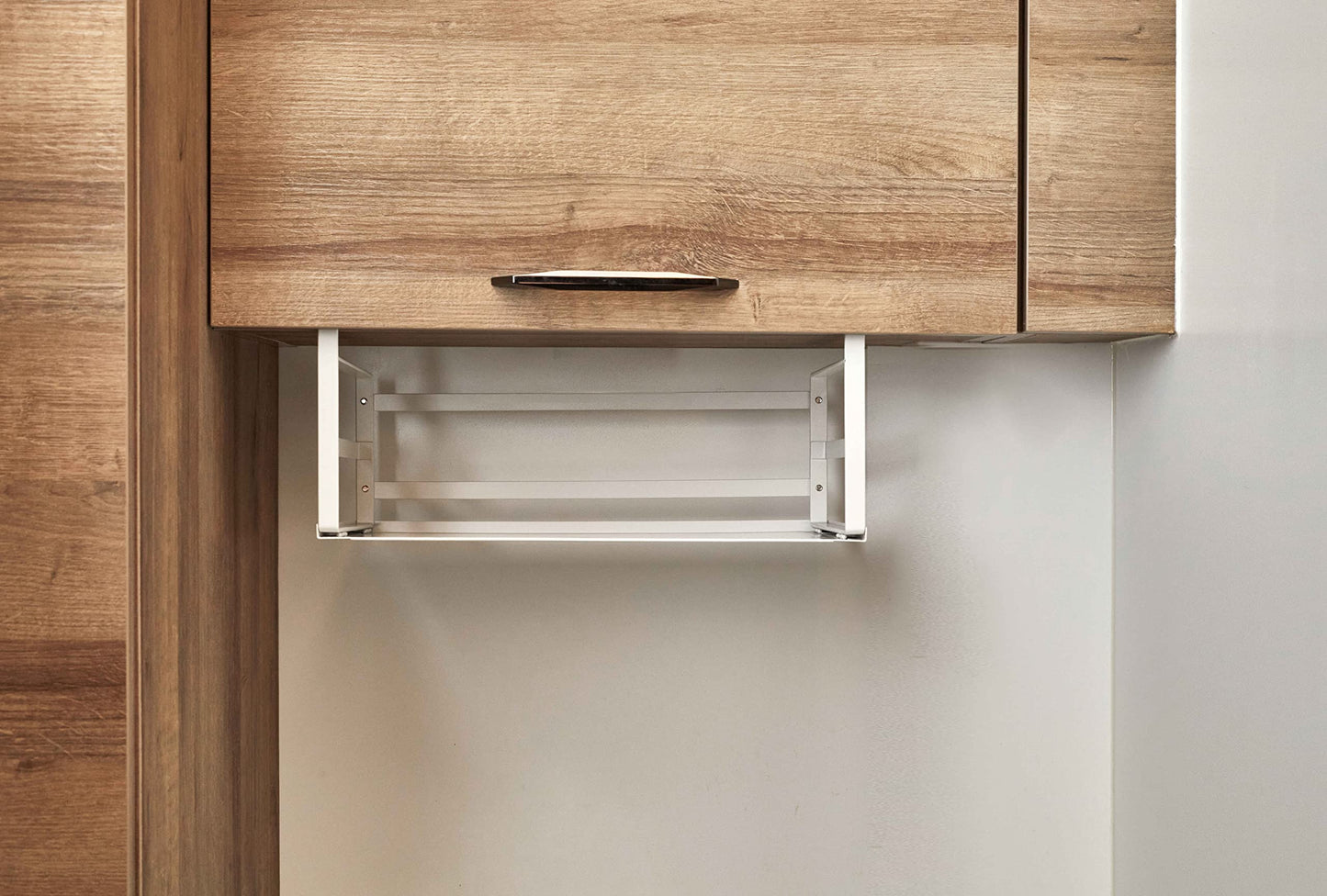 Nxconsu 2Pack Under Shelf Storage Basket Organizer Hanging Holder for Cabinet Pantry Kitchen Cupboard Desk Counter Bookshelf Organization Add-on Space Saver Heavy Duty Slide-in White Large