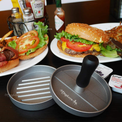 Meykers Burger Press 100 Patty Papers Set | Non-Stick Hamburger Press Patty Maker Mold with Free Wax Paper Sheets | Meat Beef Cheese Veggie Burger Maker for Grill Griddle BBQ Barbecue | BPA Free