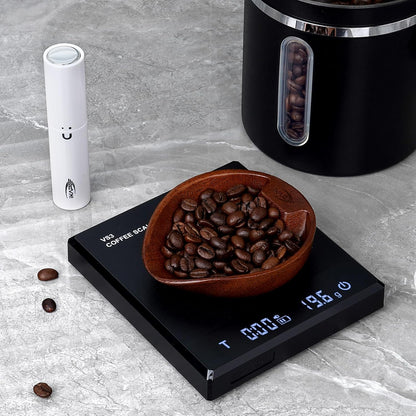 IKAPE Wooden Coffee Bean Dosing Cup and Spray Bottle Kit for Espresso, Coffee Bar Accessories (White)