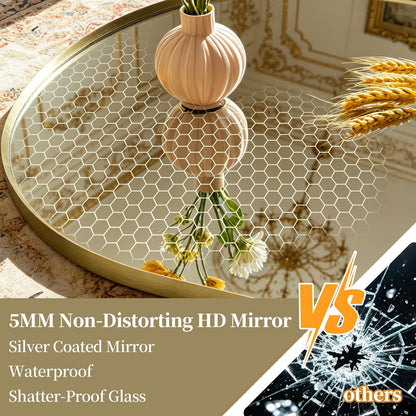 TheiaMo Oval Full Length Mirror, 71"×24" Wall-Mounted Mirror with Gold Frame in Shiny Gold, Ultra-Clear Explosion-Proof Dressing Mirror, Simple & Classic Deco for Cloakroom/Bedroom/Living Room