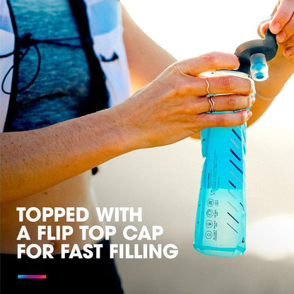 HydraPak UltraFlask Speed 500ml - Collapsible Soft Flask Water Bottle for Hydration Vests and Running Packs with Easy Open Cap (500ml / 17oz)