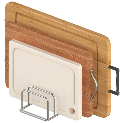 KORRTFID Cutting Board Organizer Stand Holder,304 Stainless Steel Chopping Board Holder,Pot Pan Lid Holder Rack kitchen Shelf Bakeware,Cookie Sheets Organizer (1.0 Inch Width Slots)