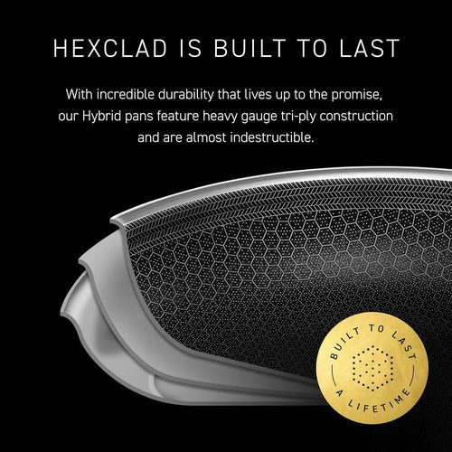 HexClad Hybrid Nonstick Frying Pan - 8-Inch, Stay-Cool Handle, Dishwasher-Safe & Oven-Safe Up to 900°F