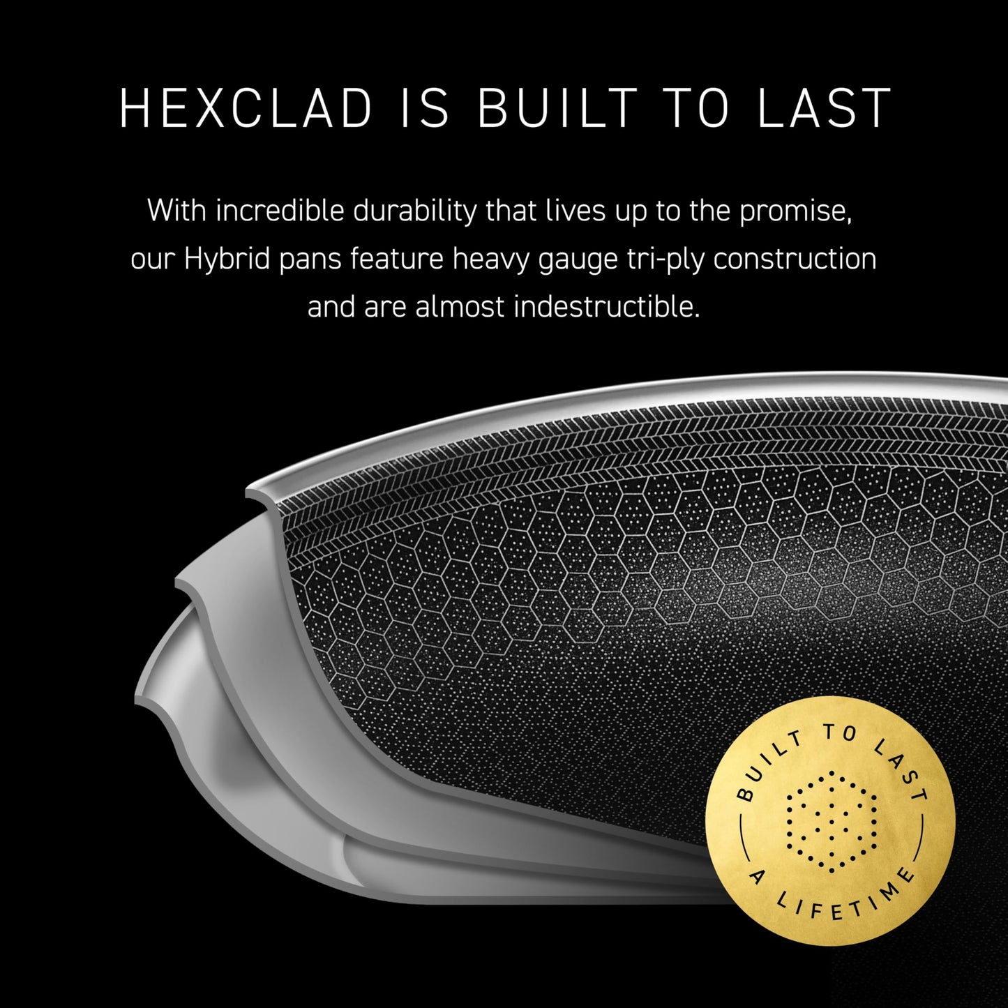 HexClad Hybrid Nonstick 10-Quart Stockpot with Tempered Glass Lid, Stay-Cool Handles, Dishwasher-Friendly, Oven-Safe Up to 900°F, Induction Ready, Compatible with All Cooktops