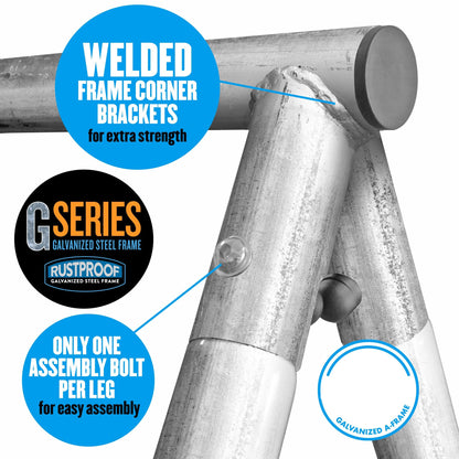 Free N Swing - 7 User / 5 Station Swing Set, Outdoor for Kids with 5' Slide. Easy Assembly Playground Set with Galvanized Metal Frame for Backyards, 168" L x 91" W x 74" H, by XDP Recreation