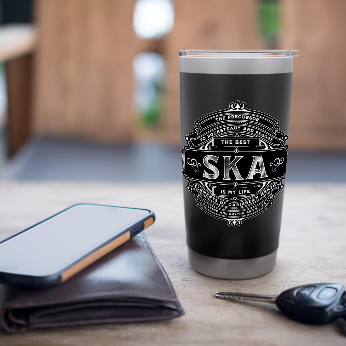 Anti-Racist Ska Punk 2-Tone Chess Checked OI Rude Boy Stainless Steel Insulated Tumbler