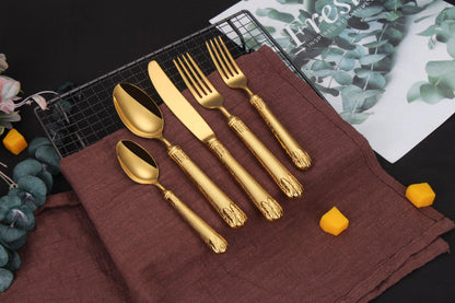 ELiTA Essentials 20-Piece Gold Silverware Set, Premium 18/10 Stainless Steel Flatware Set for 4, Mirror Polished Gold Cutlery, Dishwasher Safe Modern Tableware