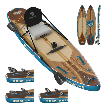 iTAOSTAR W02A Wood Inflatable Paddle Board Stand Up Paddleboard for Beginner Inflatable Paddle Board Wood Grain
