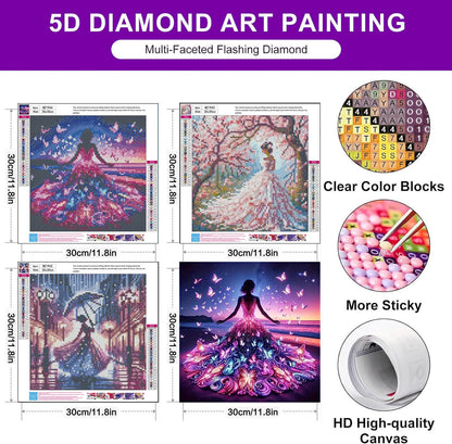 croshom Diamond Art Kits for Adults, 3 Packs Woman Diamond Painting Kits for Adults Beginners, 5D DIY Full Round Drill Gem Craft for Adult Gifts, Home Wall Decor 12" x 12"