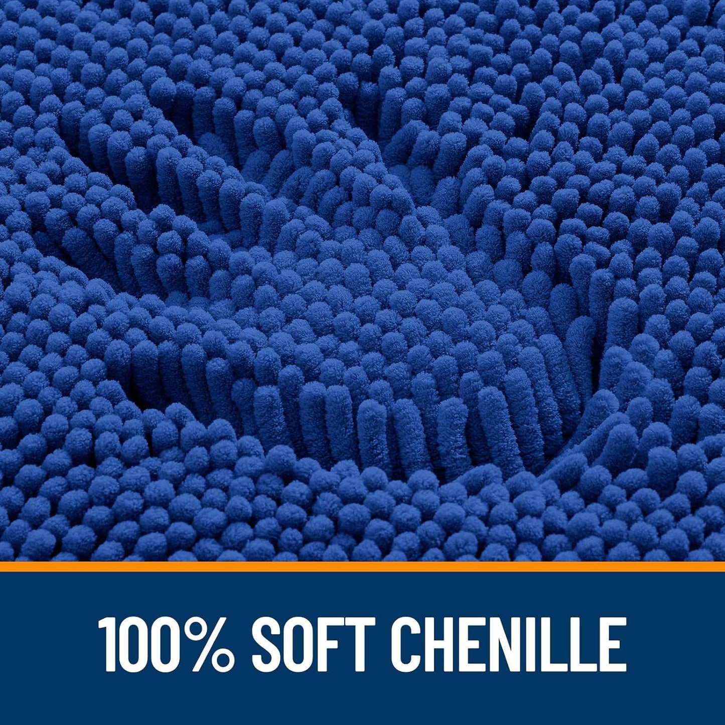 OLANLY Large Bathroom Rugs - Extra Soft Chenille Bath Mats | Quick Dry, Machine Washable, 47x32, Royal Blue