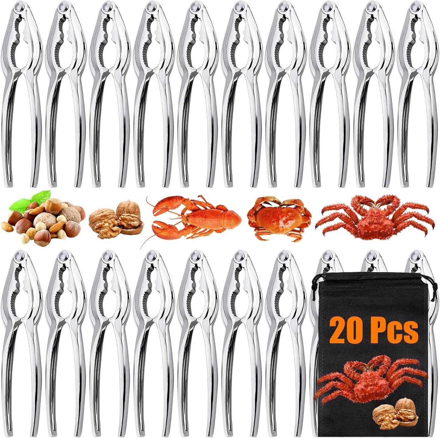 20 5 15 Set, Pcs Crab Crackers, Crab Cracker & Seafood Needles, Stainless Steel Seafood Crackers, Lobster Crabs Leg