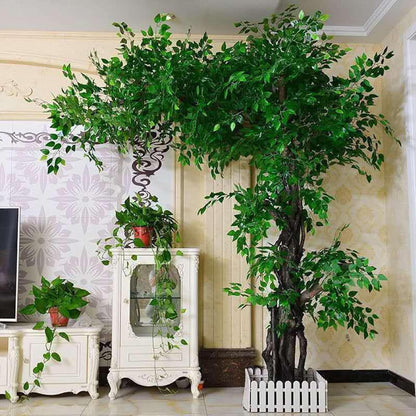 Artificial Banyan Tree - Large Simulation Plant for Interior Decoration - Perfect for Living Room, Wedding, Hotel, and Shopping Mall,Green,150X100cm