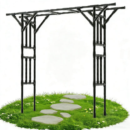 Trellume Garden Arch Trellis - 106.3" L×106.3" H Extra Large Flat Top Arbor Trellis with Coated Steel Pipe, Trellis for Climbing Plants Outdoor, Heavy Duty Abor Archway for Wedding Decor(25MM Pipe)
