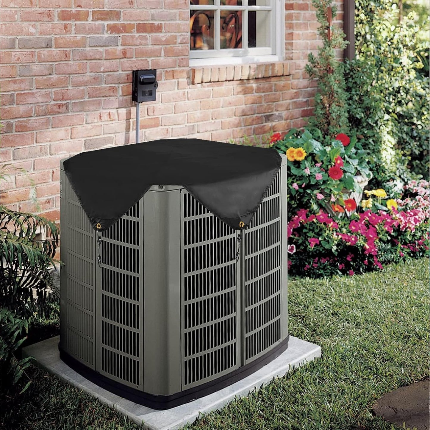 Air Conditioner Covers for Outside Units, Heavy Duty Water-Resistant Central AC Cover 36 x 36 Inch, Black