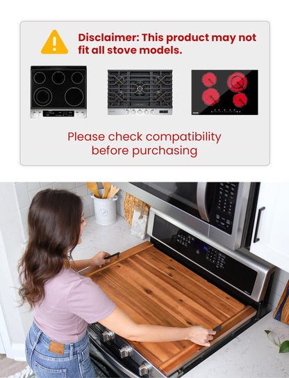 TIDITA Acacia Wood Stove Top Covers for Electric Stove - Wooden Noodle Board for Gas Stovetop - Stove Top Covers for Gas Burners - Wooden Kitchen Sink Cover for Counter Space & Decorative Tray