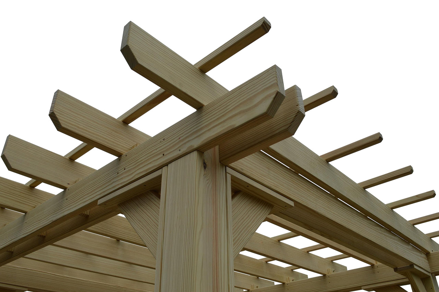 Amish-Made 8' x 8' Cedar-Stained Wood Pergola