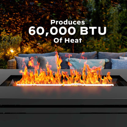 Ciays 42-Inch Gas Fire Pit Table, 60,000 BTU Propane Fire Pit with Steel Lid & Lava Rock – 2 in 1 Fire Pit Table, CSA-Listed, Adds Warmth to Gatherings & Parties on Patio, Deck & Garden, Black