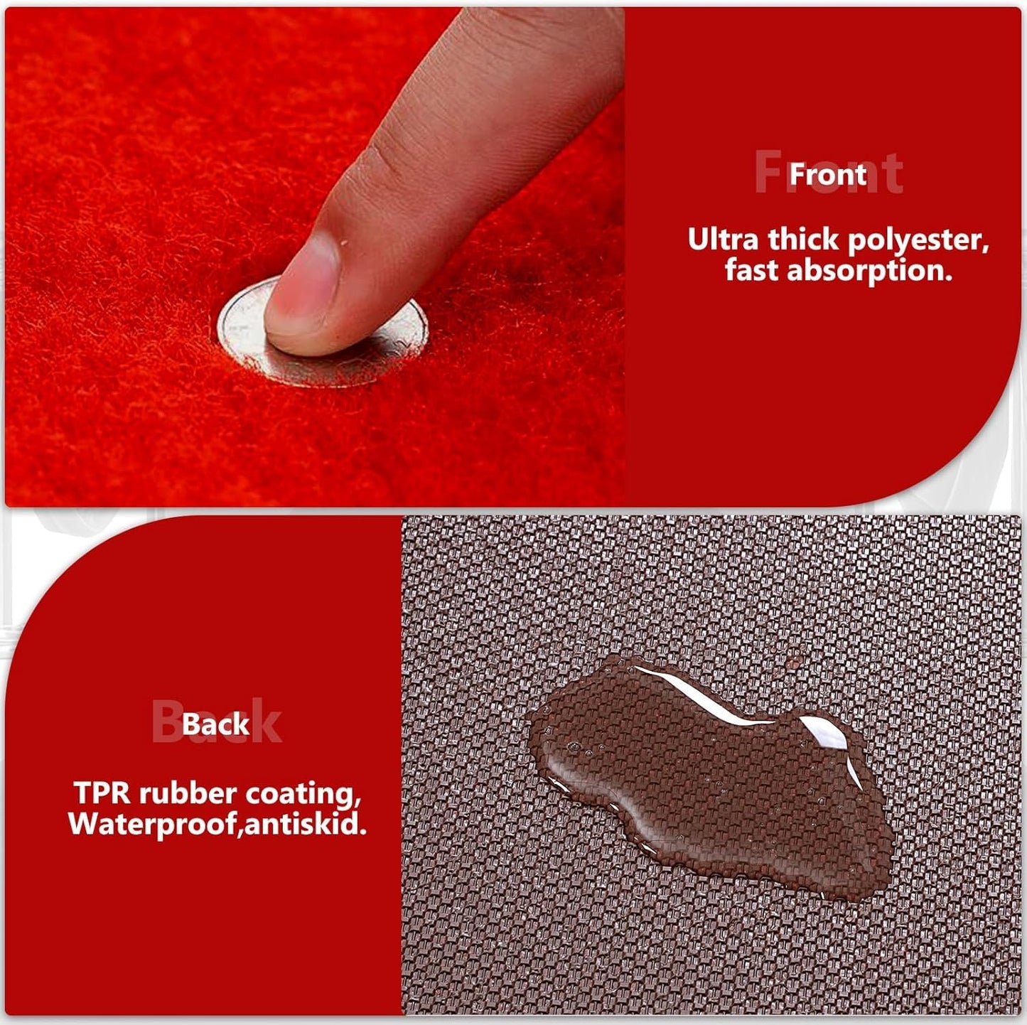PBHEPJ 4ft x 50ft Extra Thick Red Carpet Runner for Party & Hollywood, Festival Celebration, Wedding, Graduation Ceremony, Award Ceremony, VIP Reception, Heavy-Duty, Non-Slip TPR Rubber