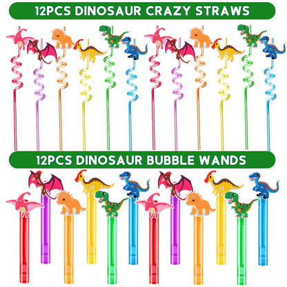 PLOUGVI 320PCS Dinosaur Birthday Party Decorations Favors Supplies, Dino Goodie Bags Fillers Stuffers for Kids Birthday Gifts