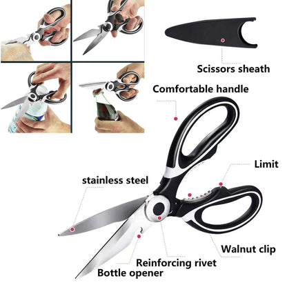 YLINSHA Fishing Knife, Fish Cleaning Kit 7 PC Set with Fish Knife, Fish Scale Cleaning Brush, Multi-Functional Scissors, Anti-Cutting Gloves, Fishbone Tweezers, Storage Bag