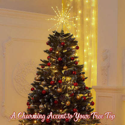HMASYO 15 Inch Twinkling Starburst Christmas Tree Star Topper, 19-Point Gold Star Tree Topper with 150 LED, Remote Control & Timer, USB Power for Indoor Home Holiday Party Xmas Tree Decoration