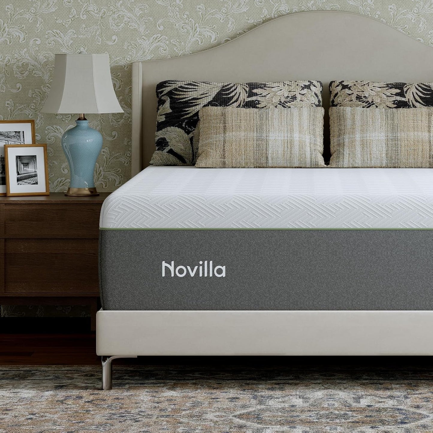 Novilla Bliss Twin XL Mattress - 10 Inch Green Tea Memory Foam for Refreshing Sleep | Cool-Touch Cover & Pain Relief