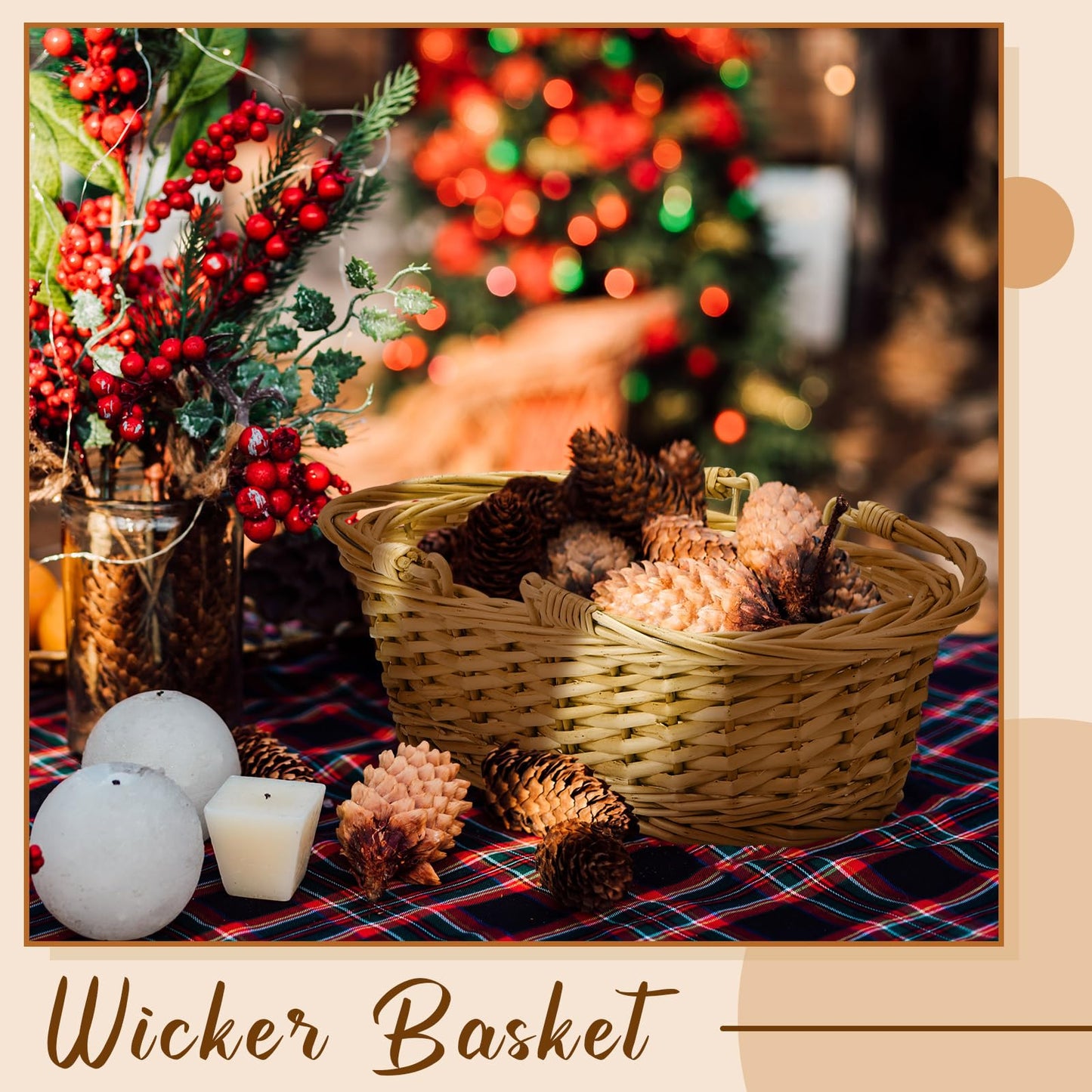 Sintuff 6 Pcs Small Wicker Picnic Basket with Handle 12.6 x 8.27 x 3.15 Inches Oval Willow Woven Braided Gifts Basket for Fruit Bread Snack Garden Wedding Harvest Gathering Party Storage Decor