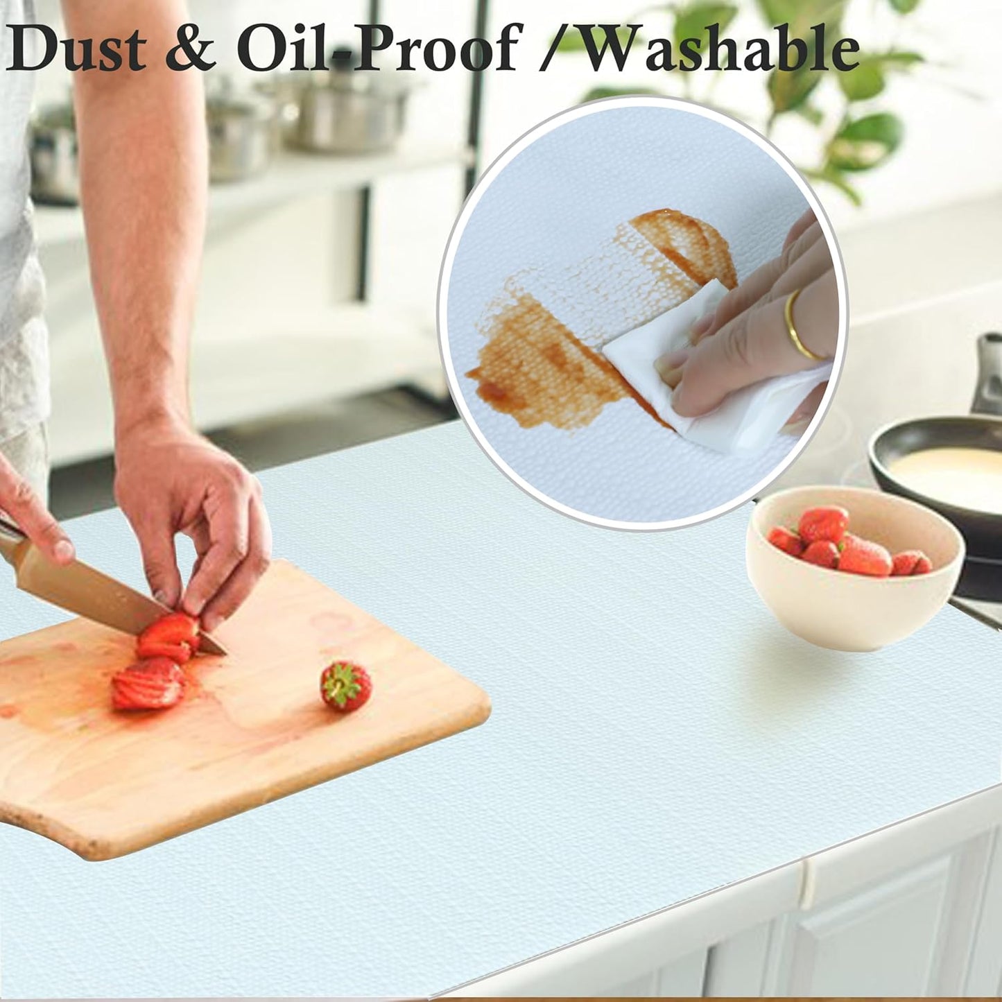 Shelf Liners 16 Inch Wide x 20 Ft, Non-Slip Waterproof Kitchen Cabinet Drawer Liners, Strong Grip Bathroom Mat