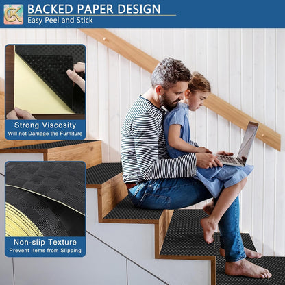 Self-Adhesive Shelf Liner, Waterproof Backed Paper Easy Peel and Stick Contact Liner for Desk Surface (Black)