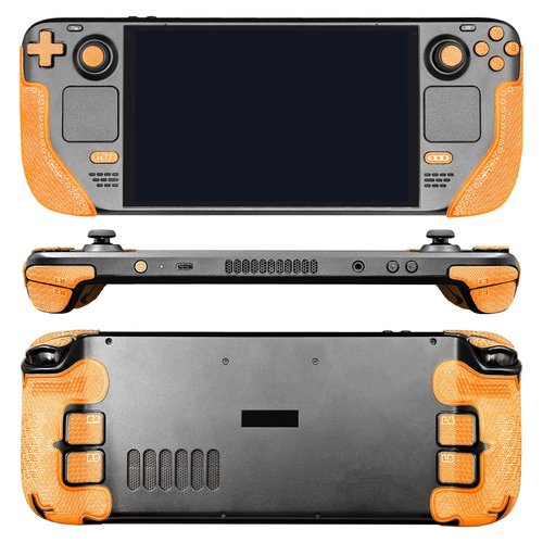 Luck&Link Controller Grip for Steam Deck OLED&LCD,Textured Skin kit,Anti-Skid Sweat-Absorbent Controllers Handle Grips, Buttons,Triggers,D-pad(Ultra-Bright Orange)