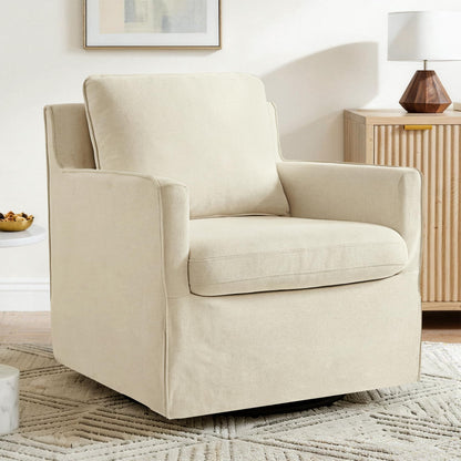 KISLOT Swivel Accent Chair Rocking Recliner 360 Degree Swivel Armchair Machine-Washable Cover for Nursery Living Room Bedroom