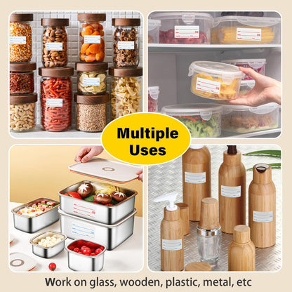 1000Pcs Food Labels, AIMEIKI 2 Rolls 1 x 2 Inch Removable Date Stickers Waterproof Food Storage Stickers for Freezer, Refrigerator, Food Containers Easy Clean No Residue