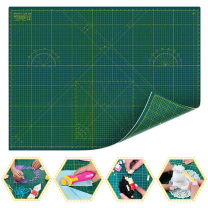Shiny Merry Self Healing Cutting Mat A2 18"x24" – Double Sided 5-Ply Craft Mat for Sewing, Quilting, Fabric, Scrapbooking – Green/Green