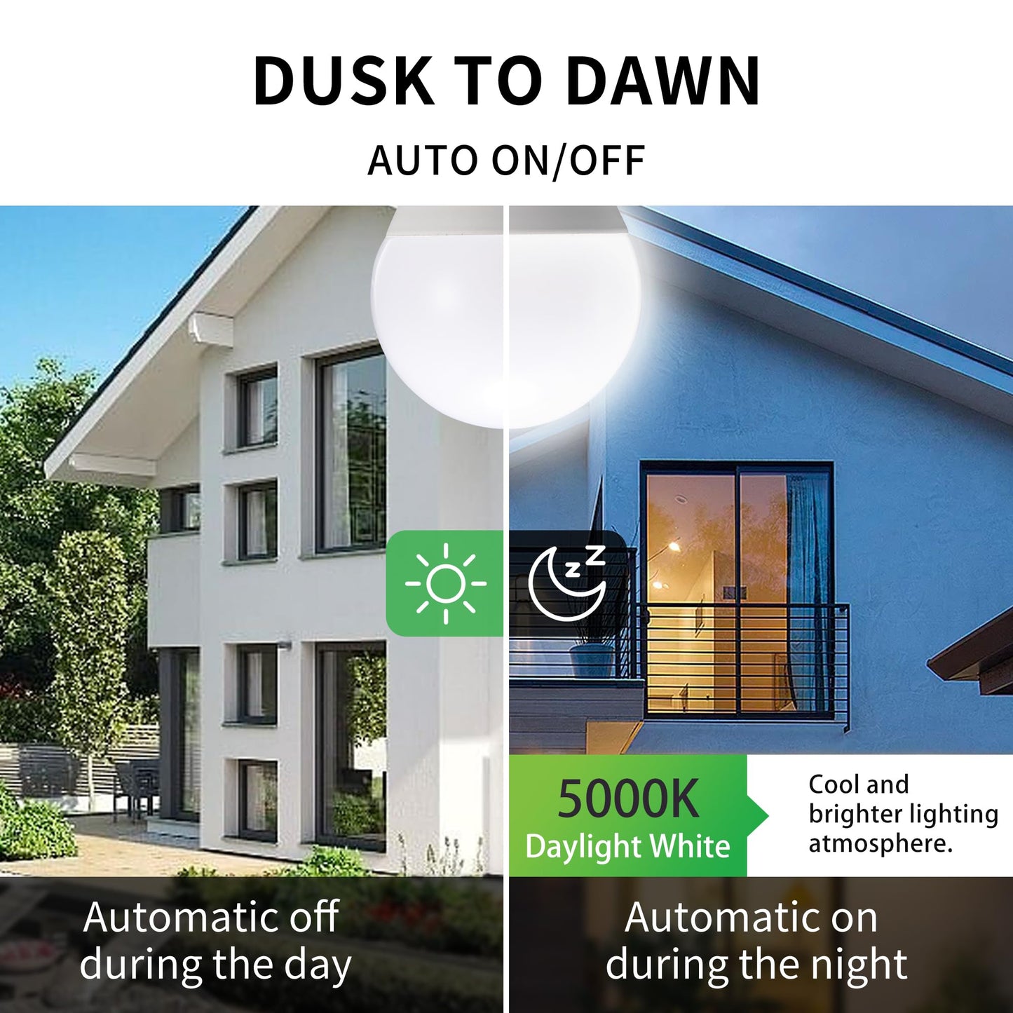 Dusk to Dawn Light Bulbs, Auto On/Off Light Sensing LED Bulbs Outdoor, Vintage Amber, Edison ST19 2-Pack, 6.5W 700LM 60W Equivalent, HQ-H027