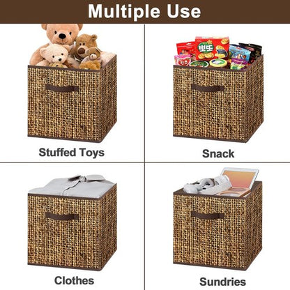 Homyfort 11x11 Cube Storage Bins - Collapsible Fabric Organizers with Dual Handles | Set of 6