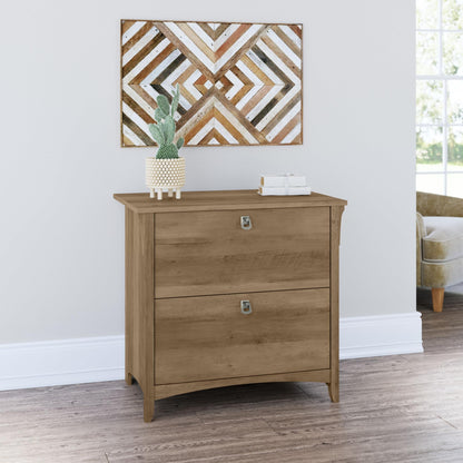 Bush Home Salinas 2 Drawer Lateral File Cabinet in Reclaimed Pine, Home Office Storage Solution, Organizer with Drawers for Workspace, Filing Unit