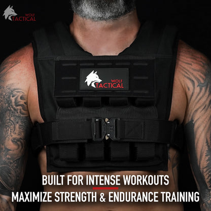 Wolf Tactical Men’s Weighted Vest - 35 lb Strength Training Weight Vest for Workouts