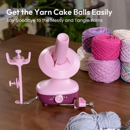 Etcokei Yarn Winder, Electric Yarn Ball Winder for Crocheting, Compact Yarn Cake Winder Strong Tension Stepless Speed Automatic Yarn Spinner, Thoughtful Gifts for Knitting Lovers(Purple)