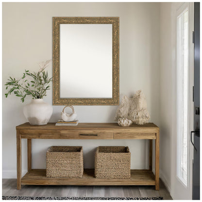 Amanti Art Bronze Wall Mirror 34x45 Luxe Bronze Gold Rectangle Bathroom Mirror for Wall Decor Living Room, X-Large Traditional Frame, Hangs Horizonally and Vertically, Bathroom Decor, Non-Beveled Edge