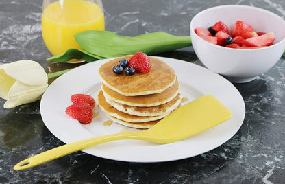 Calypso Basics 5 Piece Kitchen Utensil Holder with Heat Resistant Spoon, Slotted Spoon, Ladle, Spatula, BPA Free, Lemon