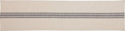 Market Place Gray Grain Sack Stripe Table Runner, 13" x 54", Gray and Cream Farmhouse Style Tabletop D cor