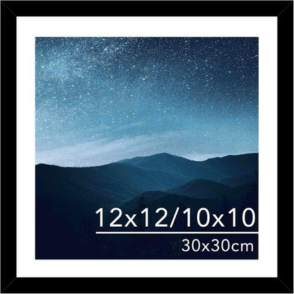 JCJMY 12x12 Picture Frame - Versatile Display for 10x10 or 12x12 Art | Black Wall Hanging with Plexiglass