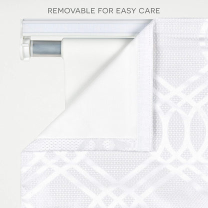 Exclusive Home Prague Trellis 100% Blackout Polyester Roman Shade, 31"x64", Color White