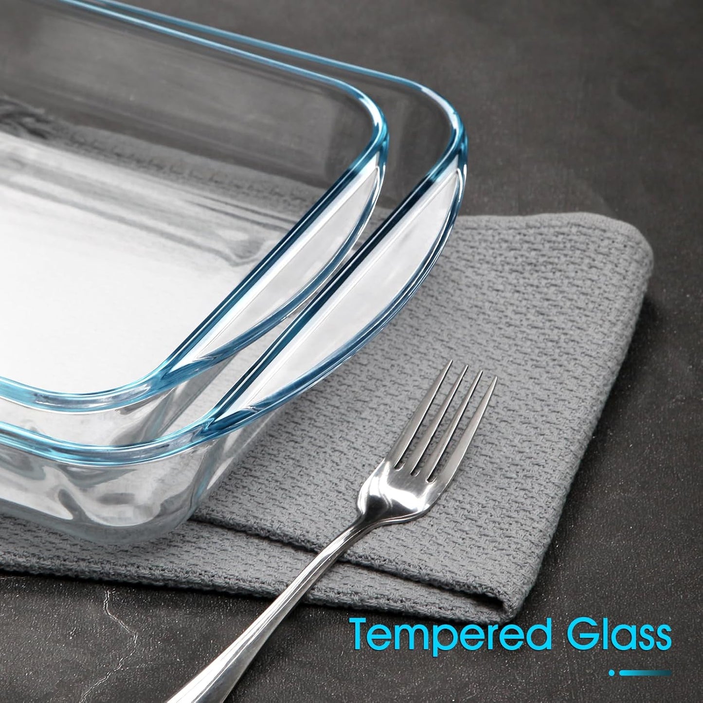 NUTRIUPS 1.8 Quart Glass Baking Dishes, Tempered Glass Lasagna Baking Pan, Rectangular Oven Safe