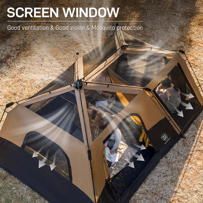 EVER ADVANCED 10 Person Blackout Camping Tent, Easy Setup Instant Cabin Tent for Family, Water-Resistant & Weather-Resistant Light-Blocking Tent with Rainfly for Outdoor Travel, 14' x 10' x 78"