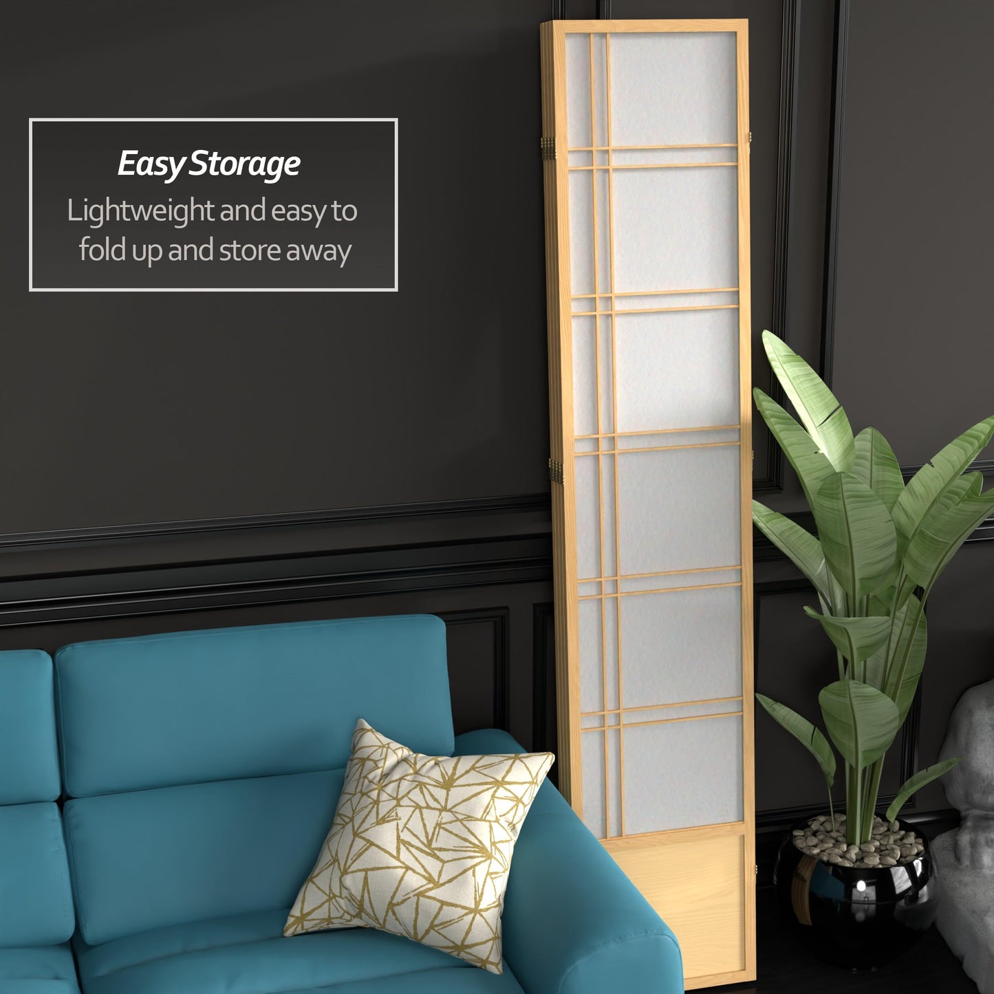 Oriental Furniture 7 ft. Tall Double Cross Shoji Screen - Natural - 4 Panels